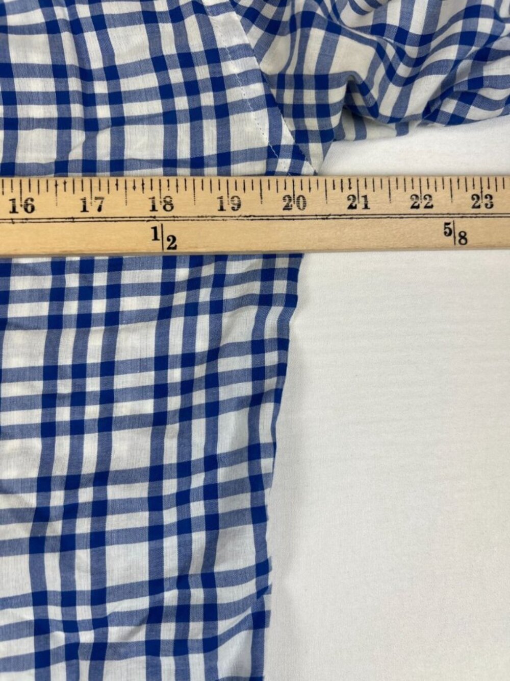 Lacoste Men's Size S Blue White Check Plaid Long Sleeve Button Down Shirt - Picture 6 of 7